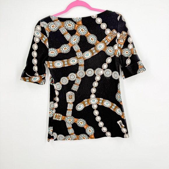 Ralph Lauren Gold and Black Graphic Blouse - Picture 5 of 5